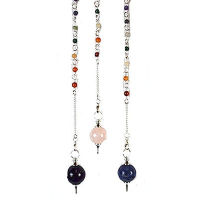 7 Chakra Assorted Ball Pendulum, 12"