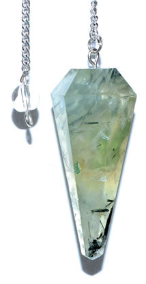 6-sided Prehnite pendulum