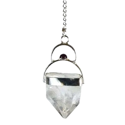 Apophyllite pendulum with silver chain for spiritual healing and empath protection