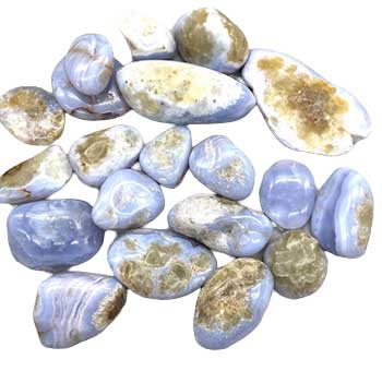 1 lb Agate, Blue Lace tumbled stones 20-25mm