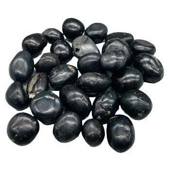 Agni Manitite Tumbled Stones black polished tektite for confidence and empath protection