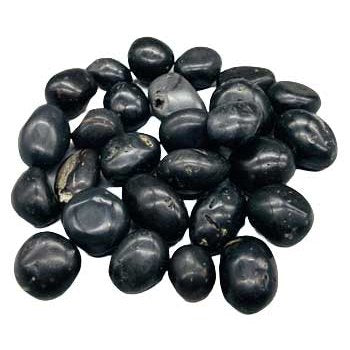 1 lb Agni Manitite, Black tumbled stones 20-22mm