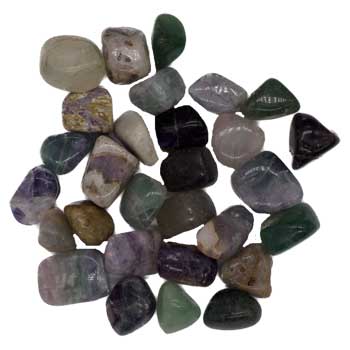 1 lb Fluorite, Rainbow tumbled stones