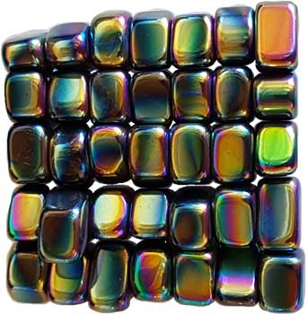 1 lb Hematite Rainbow Magnetic tumbled stones