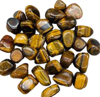 1 lb Tiger Eye, Yellow tumbled stones