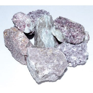 1 lb of sparkly purple Lepidolite untumbled stones from Brazil, known for mood stabilization and spiritual balance.