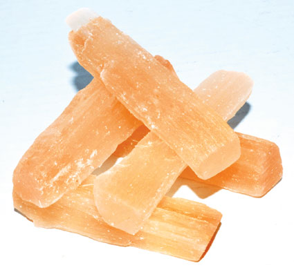 3" Orange Selenite mini sticks 5 pk