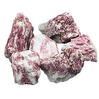 Pink Tourmaline with Quartz Untumbled Stones, 1 lb