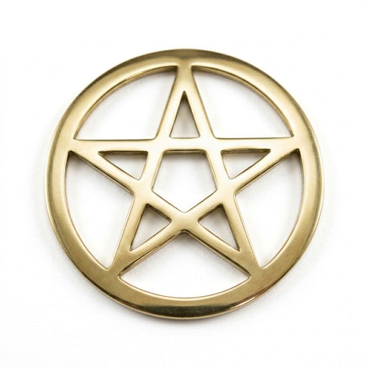 Brass Pentagram Altar Tile, 5.75"