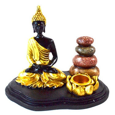 Gold and Black Buddha Cone Burner, 4"