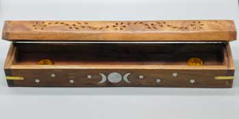 12" Flip Top Triple Moon incense holder