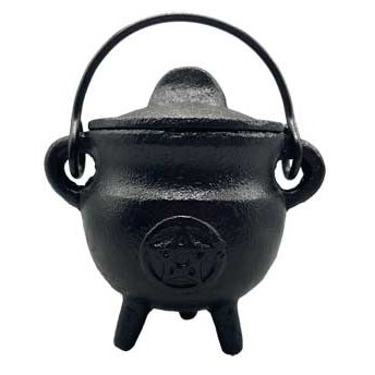 4" Pentagram cast iron cauldron