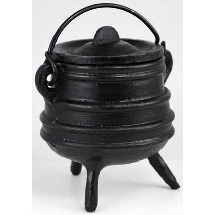 Ribbed cast iron cauldron 3"