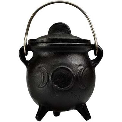 Triple Moon Cast Iron Cauldron, 3.5 Inches