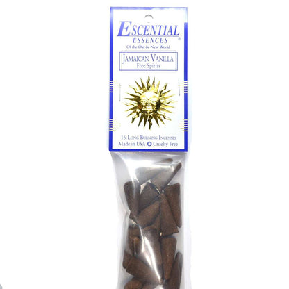 Jamaican Vanilla Incense Cones by Escential Essences, 16 Cones