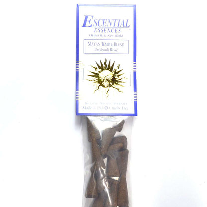 Mayan Temple Patchouli Rose Incense Cones by Escential Essences, 16 Cones