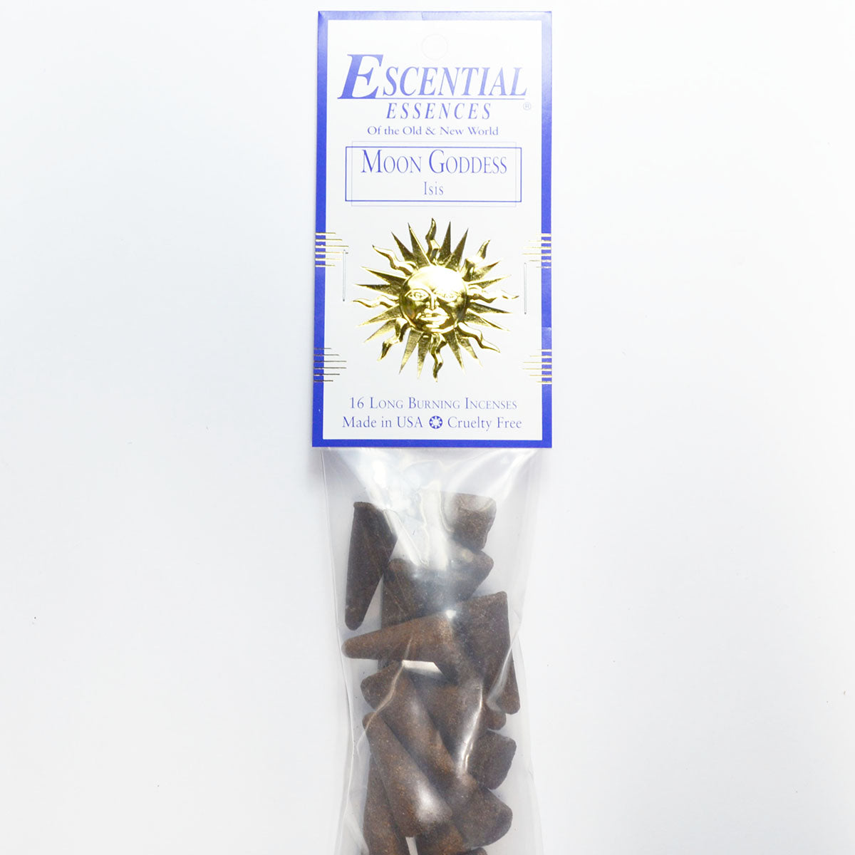 Moon Goddess Incense Cones by Escential Essences, 16 Long Burning Cones for Meditation and Sacred Rituals