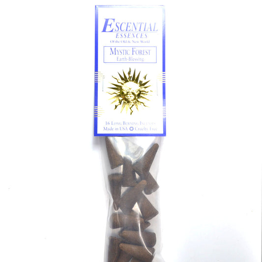 Mystic Forest Incense Cones by Escential Essences, 16 Long-Burning Incense Cones