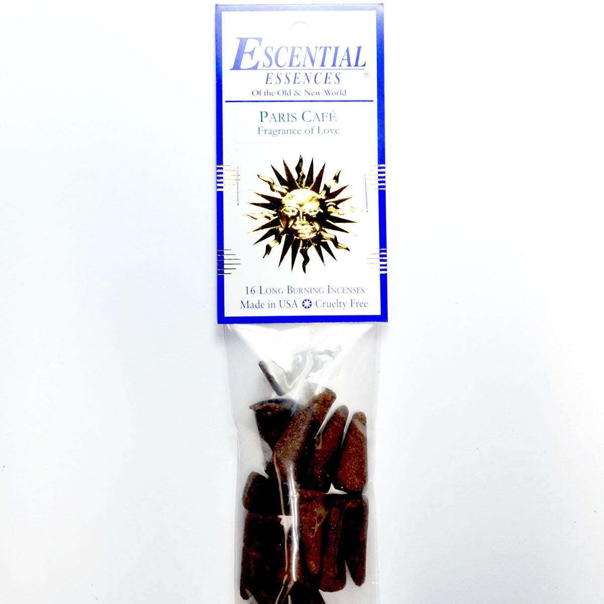 Paris Cafe Incense Cones By Escential Essences, 16 Long Burning Cones For Home Fragrance