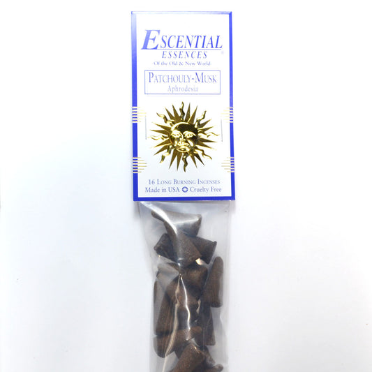 Patchouli-Musk Incense Cones by Escential Essences, 16 Cones