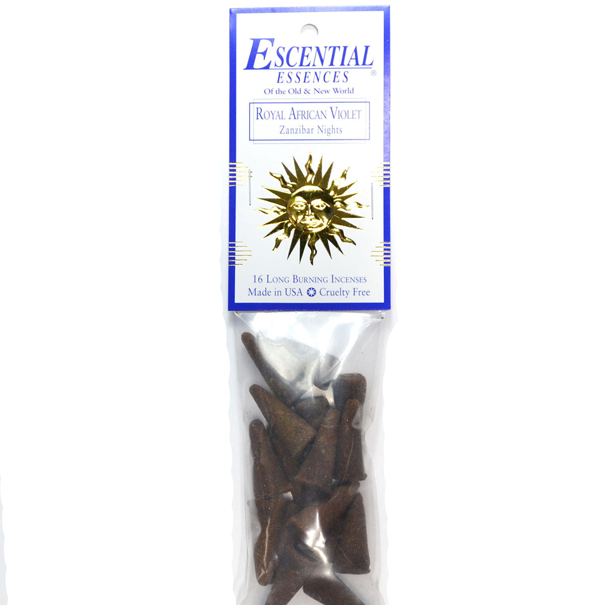 Royal African Violet Incense Cones Zanzibar Nights By Escential Essences 16 Cones For Home Fragrance And Meditation