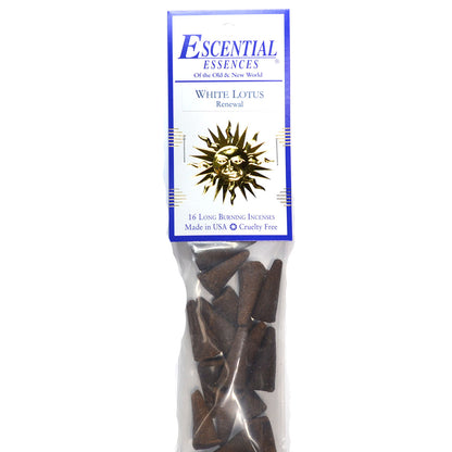 White Lotus Incense Cones Escential Essences 16/pk White Lotus Incense Cones Escential Essences 16/pk