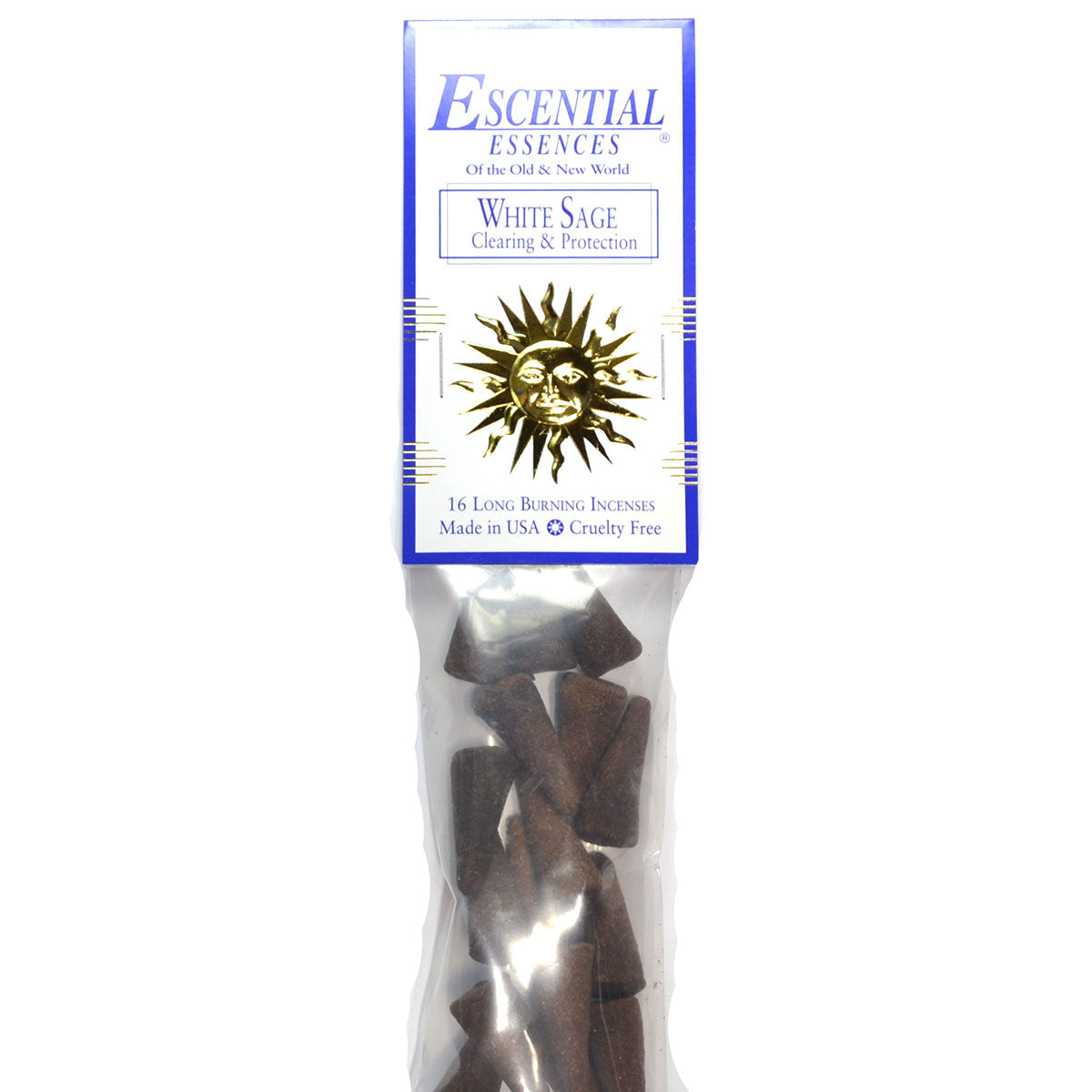 White Sage Incense Cones 16/pk Escential Essences White Sage Incense Cones 16/pk Escential Essences