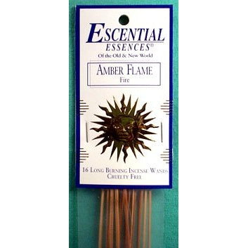 Amber Flame Incense Sticks by Escential Essences, 16 Sticks, Premium Quality Home Fragrance