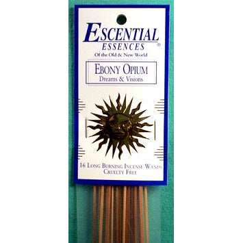 Ebony Opium Dreams and Visions Incense Sticks by Escential Essences, 16 Count Pack