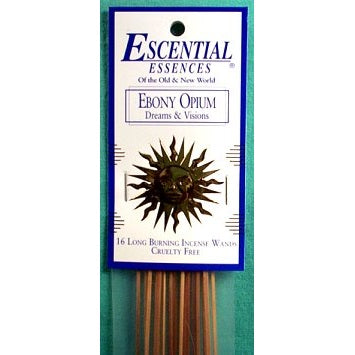 Ebony Opium Dreams And Visions Incense Sticks by Escential Essences, 16 Count Pack