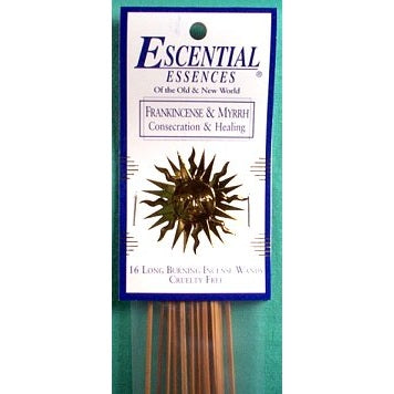 Frankincense and Myrrh Incense Sticks by Escential Essences, Sixteen Sticks Pack