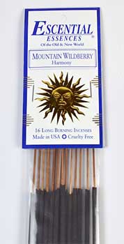 Mountain Wildberry essential essences incense sticks 16 pack