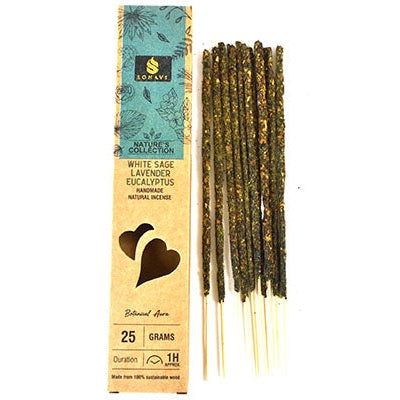 White Sage, Lavender, Eucalyptus Incense, 25g