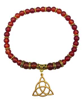 Carnelian W Triquetra anklet