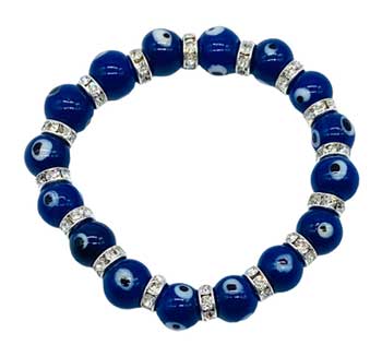 8mm Evil Eye, Blue bracelet