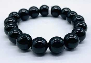 12mm Tourmaline, Black bracelet