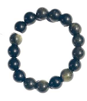 12mm Obsidian, Golsheen bracelet