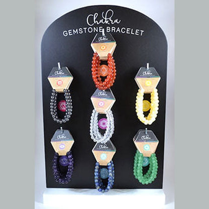 set of 35 7 Chakra bracelets W displat board