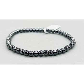 Hematite Bead Bracelet, 4mm Beads