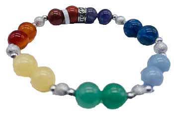 8mm 7 Chakra W Bead bracelet