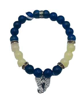 8mm Lapis, Honey Jade, Ganesha bracelet