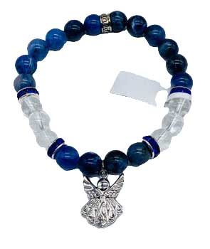 8mm Sodalite, Quartz, Angel bracelet