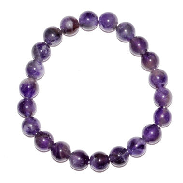Amethyst Bead Bracelet, 8mm Beads