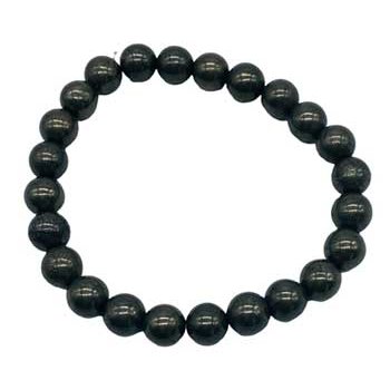 Pyrite Beaded Bracelet, 8mm