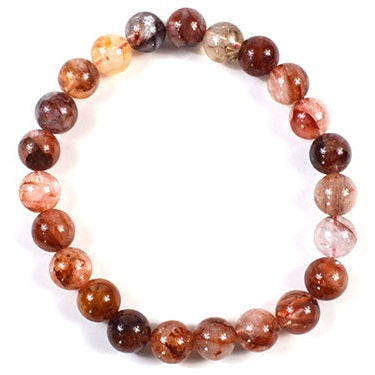 Himalayan Fire Quartz Beaded Bracelet, 6-8mm