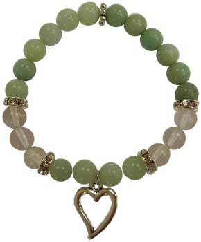 8mm Amazonite/ Quartz with Heart