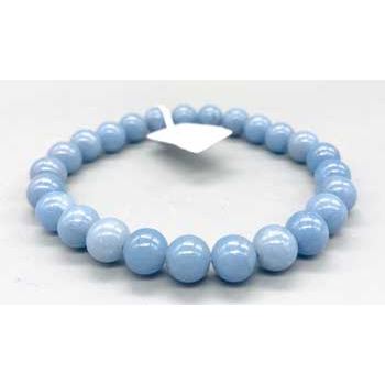 Angelite Bead Bracelet, 8mm