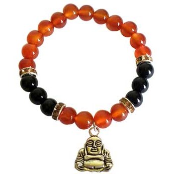 8mm Red Agate/ Black Onyx with Buddha