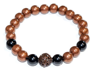 8mm Copper with asst stone bracelet