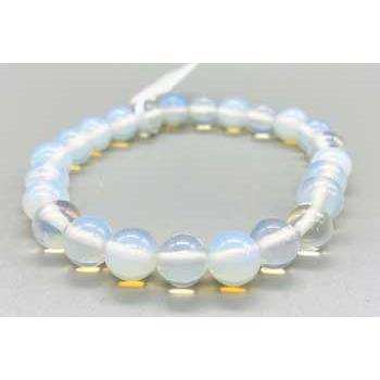 Opalite Beaded Bracelet, 8mm, Blue Tone